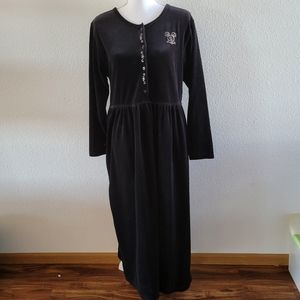 Disney Vintage 90s Long Sleeve Velvet-Like Maxi Dress